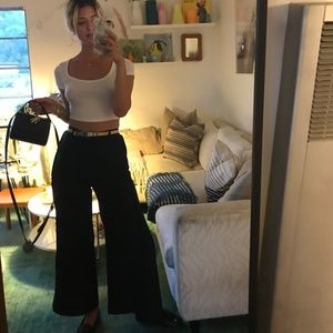 Jacquemus High Waist Split-Seam Navy Blue Pants Sm